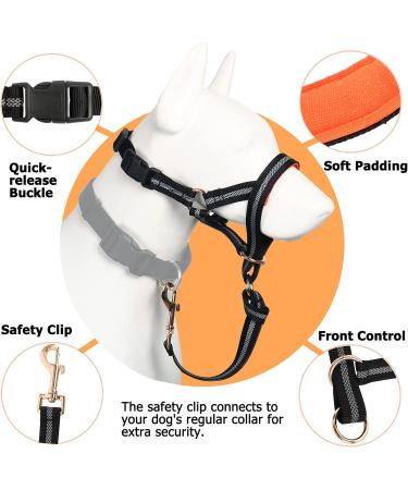 High-Quality No Pull Dog Collar - Soft Upholstery & Durable Control for Heavy Pulling - Includes Free Training Instructions - XL Black - Buy Online on GoSupps.com