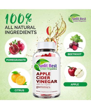 Apple Cider Vinegar Gummies with The Mother - Immunity Boost, Detox, Gluten-Free, Vegan - 100% Natural Non-GMO - B12, B6, Beet, Carrot & Pomegranate - 1 Month Supply - Buy Online on GoSupps.com