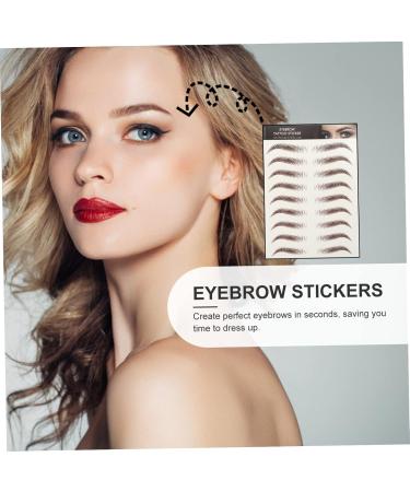 FOMIYES 18 Sheets Waterproof Eyebrow Stickers Makeup Stickers Imitation Eyebrow Temporary Brow Tattoos Miss - Buy Online on GoSupps.com