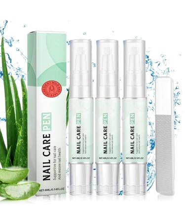 Nail Care Pen Lot de 3 Stylo de Soins Ongles pour Hydrater et Renforcer les Ongles Gardez les Ongles des Mains et des Pieds Propres avec l'aloe vera l'huile d'arbre th Vitamine E Stylo de Soins Ongles #A