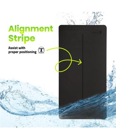 GOGOKIWI Large Non-Slip Yoga Mat 6'x4'/3' | Extra Wide 1/4 Inch Thick Workout Mat for Home Gym | Ideal for Yoga, Pilates, Stretching & Fitness | Just Black - Buy Online on GoSupps.com