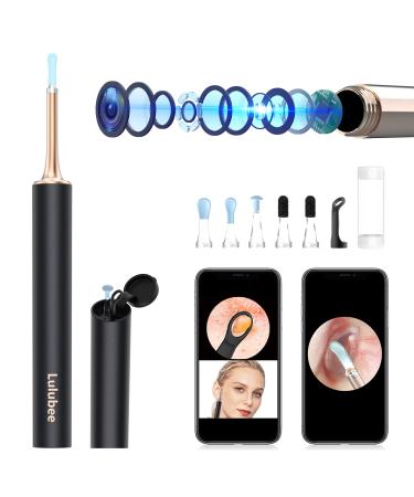 3 in 1 Smart Ear Wax Removal Tool with Camera Ear Cleaner Kits Endoscope Earwax Tool Otoscope with Light Ear Scope Waterproof for iPhone  iPad & Android Smartphones (Black)