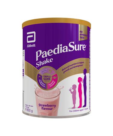 PaediaSure Shake Balanced Nutritional Supplement Drink Multivitamin for Kids with Protein Carbohydrates Essential Fatty Acids and Minerals to Support Growth and Development 850 g Strawberry