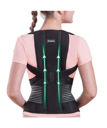 Omples Posture Corrector for Women and Men Back Brace Straightener Shoulder Upright Support Trainer for Body Correction and Neck Pain Relief, Medium (Waist 34-38 inch), Patent Pending Medium (Pack of 1)