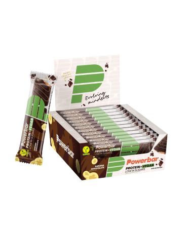 Powerbar Protein Plus Low Sugar Vegan Banana Chocolate 12x42g - High Protein Low Sugar Vegan Bar