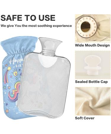 Birthday Magical Unicorn Hot Water Bottle with Cover - 1L Soft Warm Comfort for Neck Shoulders & Winter Relaxation - Buy Online on GoSupps.com