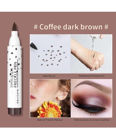 Sumeitang 2 Colors Liquid Freckle Pen - Natural Lifelike Face Fake Freckle Makeup - Waterproof Long Lasting Quick Dry Faux Freckles Pen - Light Brown & Dark Brown - Buy Online on GoSupps.com