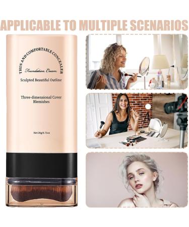 Foundation Stick Natural Face Makeup Moisturizing Contour Stick For Daily Beauty Lightweight Smooth Coverage with Builtin Brush for Nose Forehead Cheeks Long Lasting Finish 01 - Buy Online on GoSupps.com