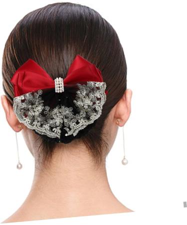 POPETPOP Hair Net Flower Hairnet Bowknot Decor Hair Nets Hair Pin Hair Bun Net Hair Bun Cover Hair Bun Bowknot Net Hair Bun Bowknot Cover Lace Bow Tie Crape Flower Head Nurse Hairpin - Buy Online on GoSupps.com