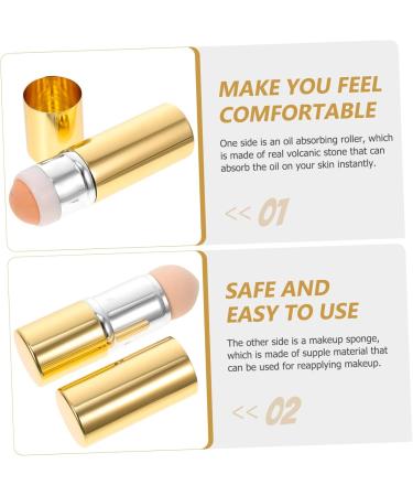 DOITOOL Volcanic Stone Oil-absorbing Ball Skincare Tools for Face Oil Absorption Stick Roller Aluminum Alloy medium Golden - Buy Online on GoSupps.com