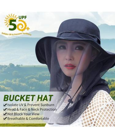 Blue Mosquito Head Net Mesh Hat - Face Netting Cover for Sun Protection and Insect Repellent - Ideal for Outdoor Activities - Buy Online on GoSupps.com