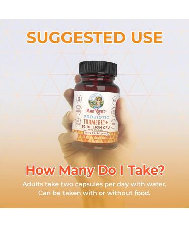 MaryRuth's Probiotic Turmeric + Extra GI - 62 Billion CFU - Organic Turmeric Complex with Probiotics - Digestion Support - Vegan - 60 ct - Buy Online on GoSupps.com