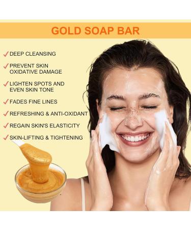 Gold Soap Bar Natural Soap Handmade Soap Face Soap Bar Body Soap Bar Cleansing Soap Bars Cleaning Bars of Soap for Hand Wash & Body Refreshing Antifungal Soap Moisturizing Bathing Bar - Buy Online on GoSupps.com