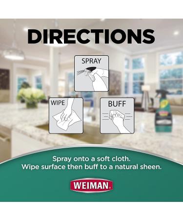 Weiman Disinfectant Granite Daily Clean & Shine - 24oz (2 Pack) | Safely Clean, Disinfect, & Shine Granite Countertops - Buy Online on GoSupps.com