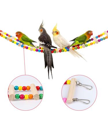 Wooden Bridge Ladder Swing Kit for Birds - 12 Multicolored Ladders | Parrot & Pet Cage Accessories - Buy Online on GoSupps.com