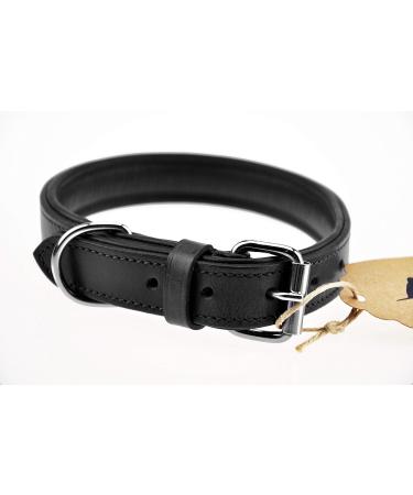 Premium Leather Sniffing Fans Dog Collar - Padded Robust & Adjustable for Large Medium Small Dogs (XXL - 55-65cm Black) - Buy Online on GoSupps.com