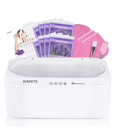 KARITE Paraffin Wax Machine for Hands and Feet with Auto Open Lid, Arthritis Paraffin Bath,20Min Fast Wax Meltdown, Precision Temperature Control, 4500ml Paraffin Warmer with 8Pack Refills white