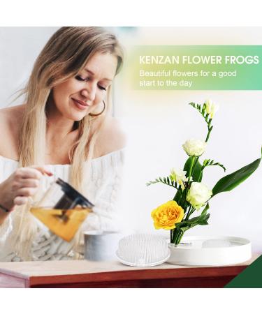3 Pcs Clear Japanese Floral Frogs - Plastic Ikebana Kenzan Flower Arrangement Holders with Mini Suction Cups - Ideal for Uneven Glass Ceramic Vases - Buy Online on GoSupps.com