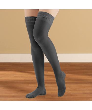 Buy Collections Etc Thigh High Compression Stockings 15-20 mmHg - Black Large - Made in USA for Optimal Comfort - Buy Online on GoSupps.com