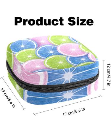 Storage Bags for Women - Citrus Slice Design Zippered Menstrual Cup Pocket & Tampon Holder - Multi-Colored Perfect for Period Essentials - Buy Online on GoSupps.com