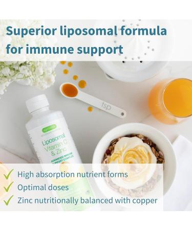 High Absorption Liposomal Vitamin C 1000mg & Zinc Bisglycinate Liquid Immune Support | Sugar-Free Citrus Vanilla Flavour | Adults & Kids | Igennus - Buy Online on GoSupps.com