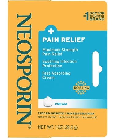 Neosporin Maximum Strength Antibiotic Cream 1oz | Fast Pain Relief | First Aid Treatment - Buy Online on GoSupps.com