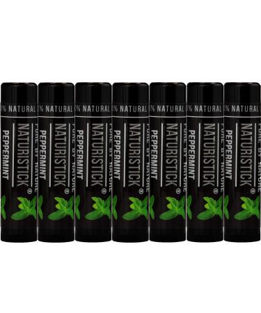 7-Pack Black Peppermint Lip Balm Gift Set for Men and Women by Naturistick - 100% Natural Beeswax Chapstick for Dry Lips - Made in USA - Buy Online on GoSupps.com