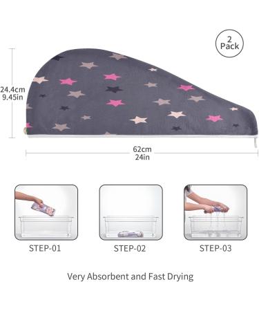 Doodle Star Dry Hair Cap Set - 2 Piece Quick Drying Towel & Button Headband | Super Absorbent & Comfortable for Fast Hair Drying - Buy Online on GoSupps.com