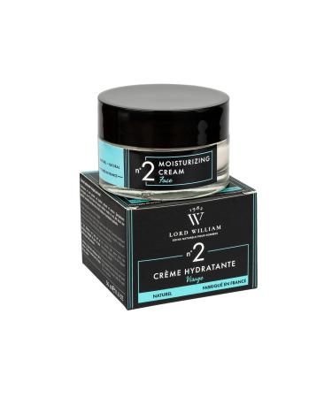 Lord William - N°2 Moisturizing Face Cream for Men - Day/Night - Donkey Milk - Natural Ingredients - Hydrates and Soothes - All Skin Types - Non-Greasy Cream - Made in France - 50 ml Jar