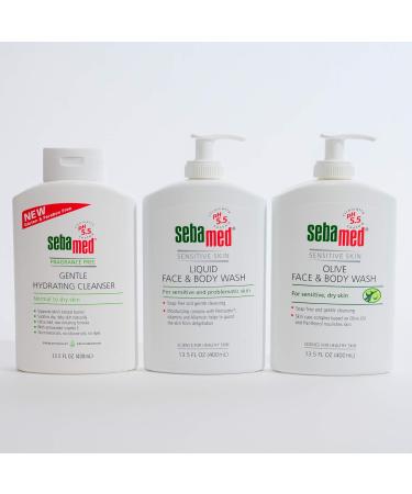 Sebamed Paraben-Free Liquid Face and Body Wash with Pump - pH 5.5 - Dermatologist Recommended - 13.5 oz (400ml) - Pack of 3 - Buy Online on GoSupps.com