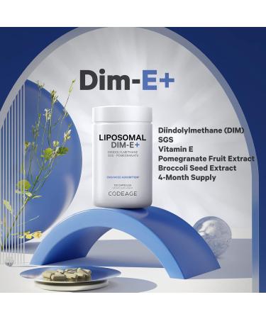 Codeage Liposomal DIM Supplement - 4 Months Supply of DIM Vitamins and SGS Pomegranate Broccoli Vitamin E Isomers Tocopherols Alpha Beta Gamma Delta - Liposomal Formula - Gluten-Free - 120 Capsules - Buy Online on GoSupps.com