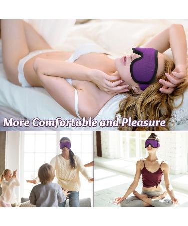 Adjustable 3D Contoured Eye Mask for Men and Women - Purple Blackout Sleep Mask for Travel, Nap, and Shift Work - Buy Online on GoSupps.com
