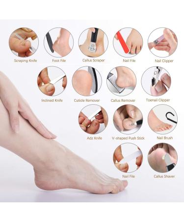 Manicure Set 20 in 1 Professional Multifunctional Stainless-Steel Pedicure Kit Nail Scissors Grooming Kit to Remove Callus Dead Skin and Other Foot Care for Women Men Salon or Home - Buy Online on GoSupps.com