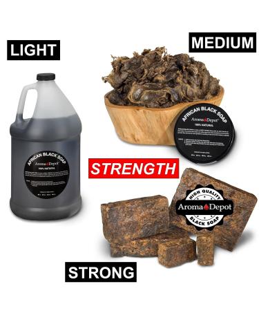 Aroma Depot Raw African Liquid Black Soap - 100% Natural for Acne, Eczema, Psoriasis - Handmade from Ghana - Gallon Size - Buy Online on GoSupps.com