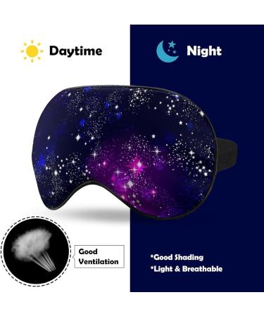 Lightweight Space Galaxy Sleep Eye Mask for Men & Women Adjustable Constellation Eyeshade for Better Sleep | Purple Blue Light Blocking - Buy Online on GoSupps.com