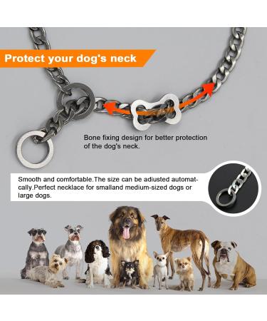 Adjustable Stainless Steel Dog Collar - P-Chain for Walking | M (54cm / 21.3in) - Durable & Stylish Pet Accessory - Buy Online on GoSupps.com