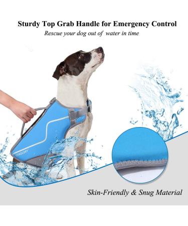 Vivaglory Sporty Dog Vest - Durable Neoprene Security Vest for Medium Dogs (M: 53-64cm) - Comfortable & Adjustable with Velcro Fastener - Blue - Buy Online on GoSupps.com
