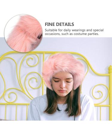Lurrose Faux Fur Headband Russian Faux Fur Headband Women Faux Fur Hat for Winter Home Outdoors Pink - Buy Online on GoSupps.com