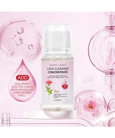 Lash Shampoo Concentrate 60ml | Oil-Free Eyelash Cleanser with Hyaluronic Acid | Perfect for Salon Use | Enhanced Eyelash Cleaning Experience (Rose) - Buy Online on GoSupps.com