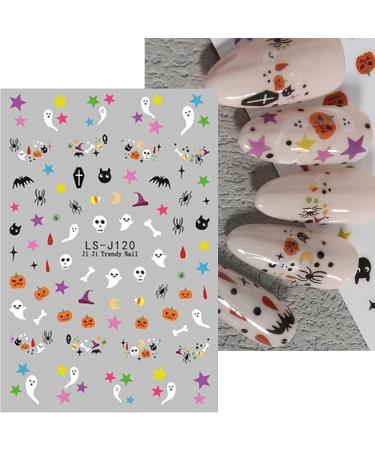 JMEOWIO 9 Sheets Halloween Ghost Cute Nail Art Stickers Decals Self-Adhesive Nail Supplies Nail Art Design Decoration Accessories - Buy Online on GoSupps.com