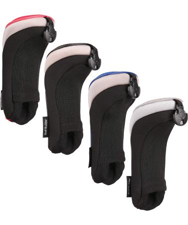 Sword & Shield Sports Golf Hybrid Club Head Covers Set of 4 | Interchangeable No. Tag UT Cover | Black/Red/Blue/Grey - Buy Online on GoSupps.com