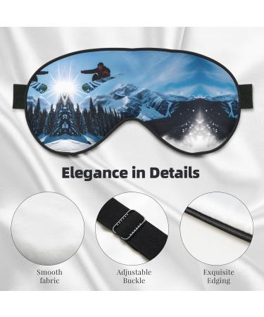Snowboarding Print Unisex Sleeping Eye Mask | Soft Comfortable Light-Blocking Sleep Mask for Better Rest - Buy Online on GoSupps.com