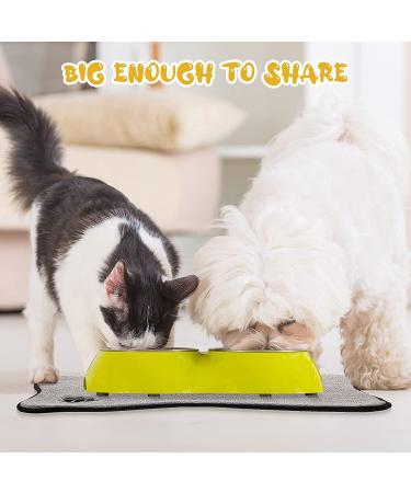 Bone Shape Dog Mat Set - Non-Slip Microfiber Pet Feeding Mats for Bowls - Water Absorbent & Embroidered - 2 Colors Available - Buy Online on GoSupps.com