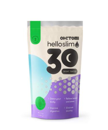 Oh!Tomi | Hello Slim Cleansing Tea | For night | Detox | Promotes weight loss | Supports relaxation | Facilitates falling asleep | Natural ingredients | Gentle flavor | Easy preparation | 30 sachets Helloslim Night Tea