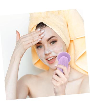 POPETPOP 1pc Facial Cleaning Device Facial Cleaning Machine Electric Facial Brush Manual Exfoliating Brush Face Brush Cleansing Brush Silica Gel Deep Cleaning Purple 10.8X6cm - Buy Online on GoSupps.com