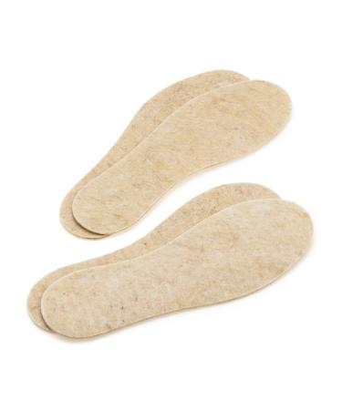 LAMBAA Unisex Felt Insoles 2 Pairs in Pack Sheep Wool 8/5 Women US