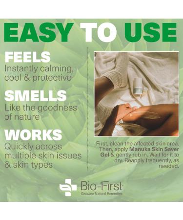 Bio-First Manuka Honey Skin Saver UMF10+ 50ml - Natural Gel Moisturizer for Eczema, Psoriasis, and Irritated Skin - Gluten-Free Formula for Adults - Buy Online on GoSupps.com