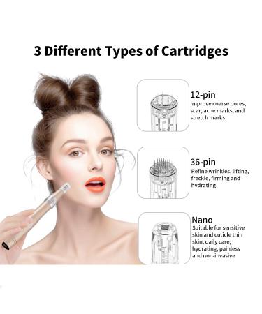 Beaut Links DerMapen Electric Microneedling Pen - 0-2.5mm Micronic Needles with LED Light for Skin Rejuvenation & Anti-Acne | 24 Needle Cartridges Included - Buy Online on GoSupps.com