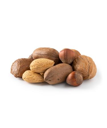 NUTS U.S. – Mixed Nuts In Shell (Almonds, Walnuts, Hazelnuts, Pecans, Brazil Nuts) | No Added Colors and No Artificial Flavors | Fresh Buttery Taste and Raw |Packed In Resealable Bags!!! (2 LBS) 2 Pound (Pack of 1)