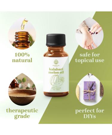 Kalahari Melon Oil | Premium Carrier Oil for Aromatherapy Soaps Lotions & Candles | Vegan & Cruelty Free | 1 Fl. Oz. - Essential Delights - Buy Online on GoSupps.com